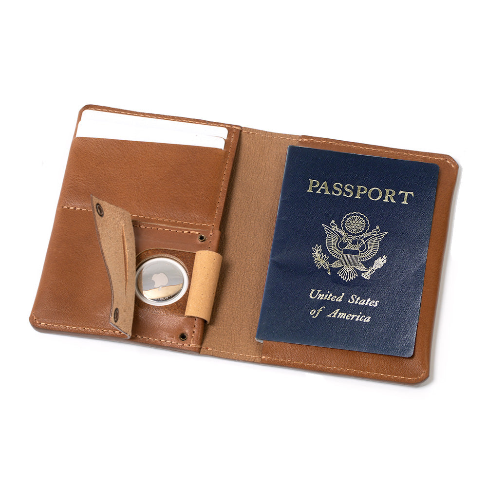 Leather AirTag Passport Holder-0