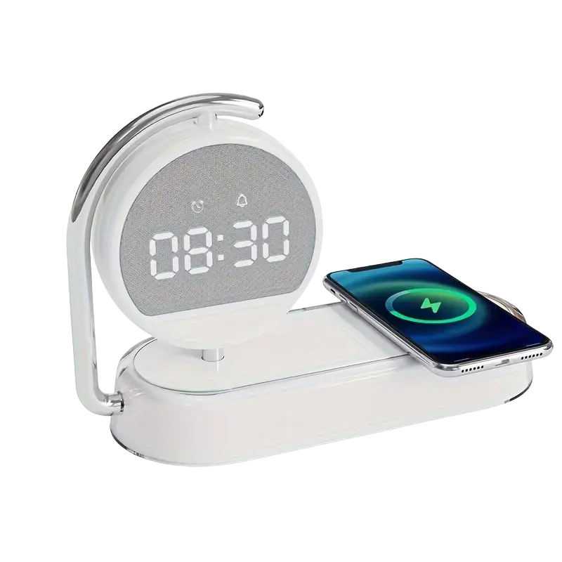 Fantasy Tropical Night Light & Wireless Charger Stand with Digital Alarm Clock-0