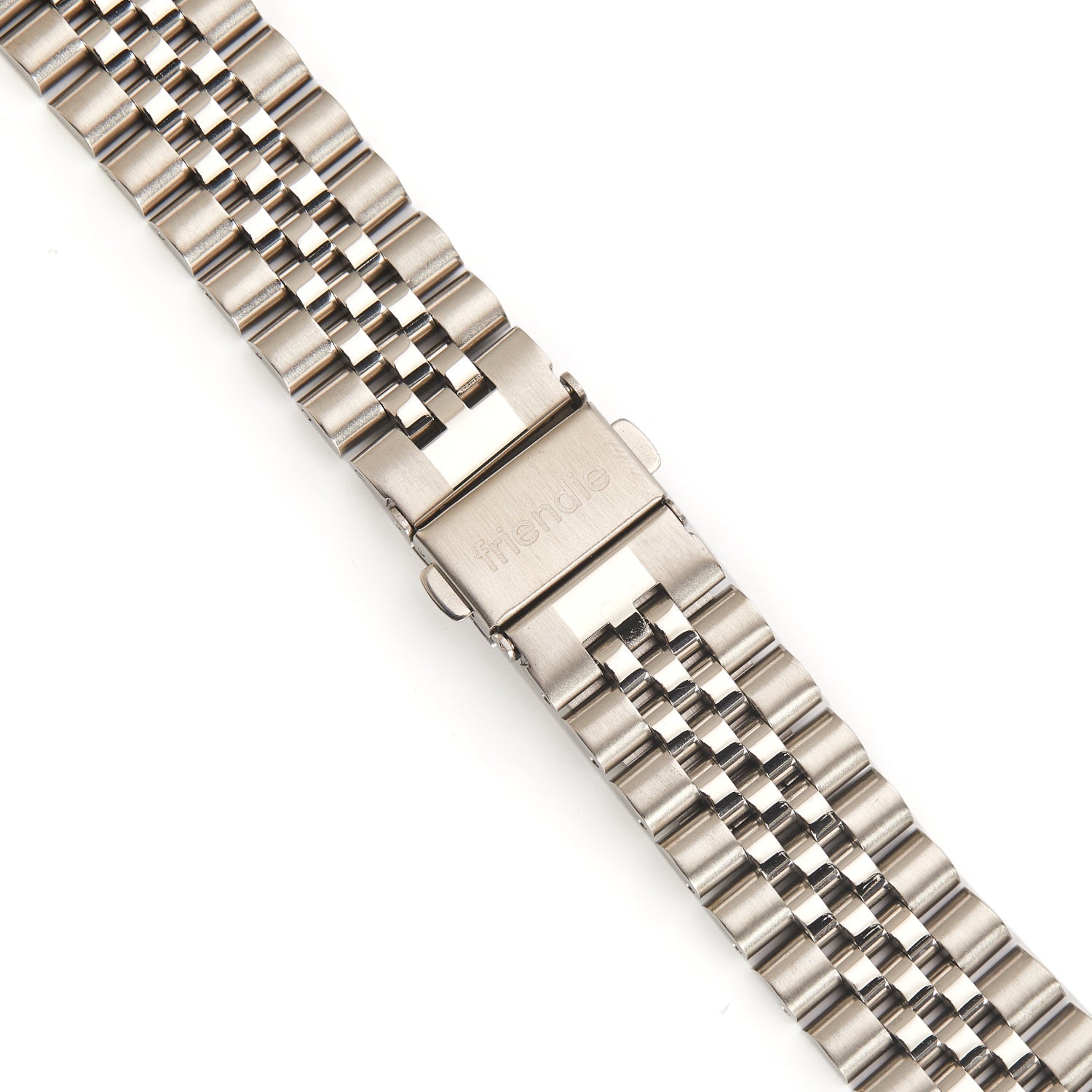 Stainless Steel Link Bracelet Band - The Perth in Silver Large - Compatible with Apple Watch Size 42mm to 45mm