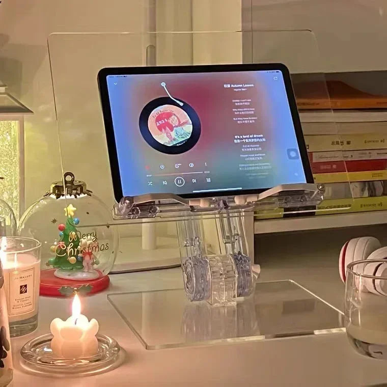 Luxury Lifted Acrylic Laptop Stand: 180° Rotatable, Ergonomic Design-4