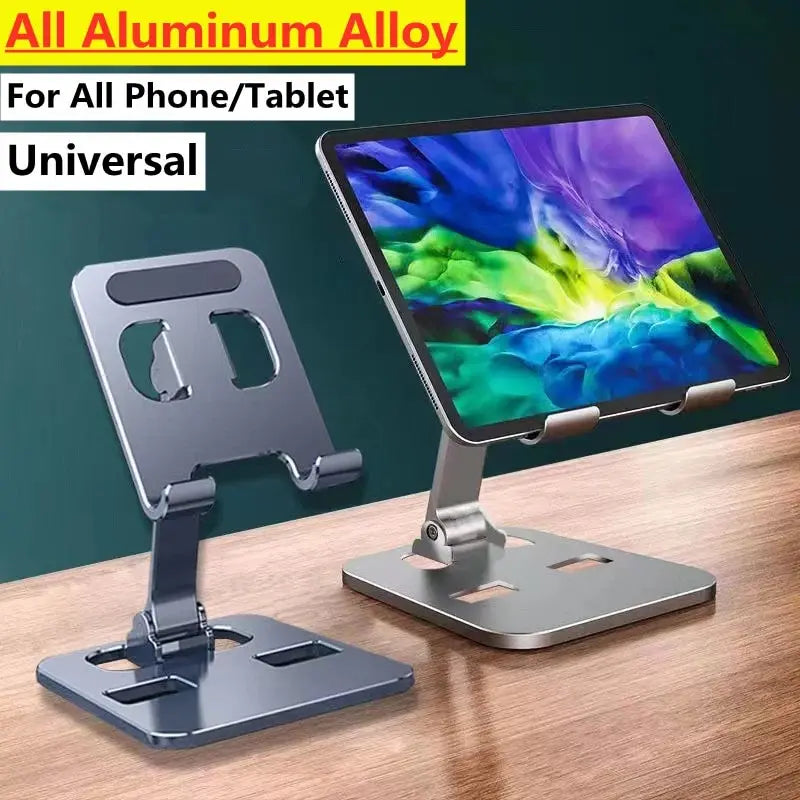 Universal Aluminum Alloy Portable Tablet Holder Mount For iPad Adjustable Flexible Folding Lazy Desktop Live Mobile Phone Stand