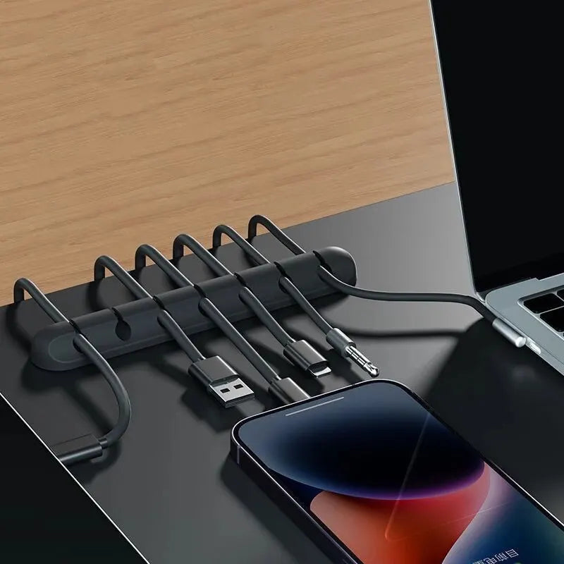 5/7-hole Data Cable Organizer, Desktop Charging Cable Storage Protector, Mouse Cable, Headphone Winding Device, Fixing Clipp