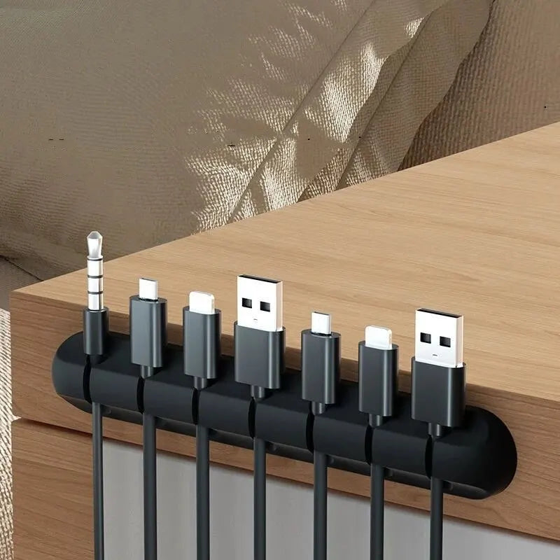 5/7-hole Data Cable Organizer, Desktop Charging Cable Storage Protector, Mouse Cable, Headphone Winding Device, Fixing Clipp